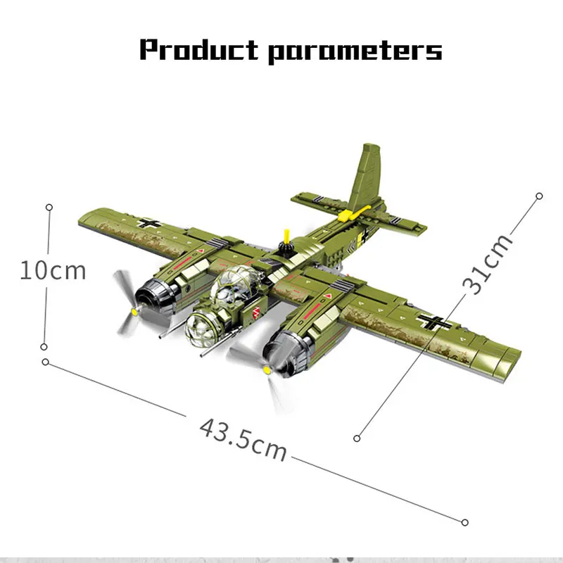 

Diy Block 559 pcs Military Building Blocks German Bombing Airplane Compatible Major Brands Army Vehicle Toys for Children Boy