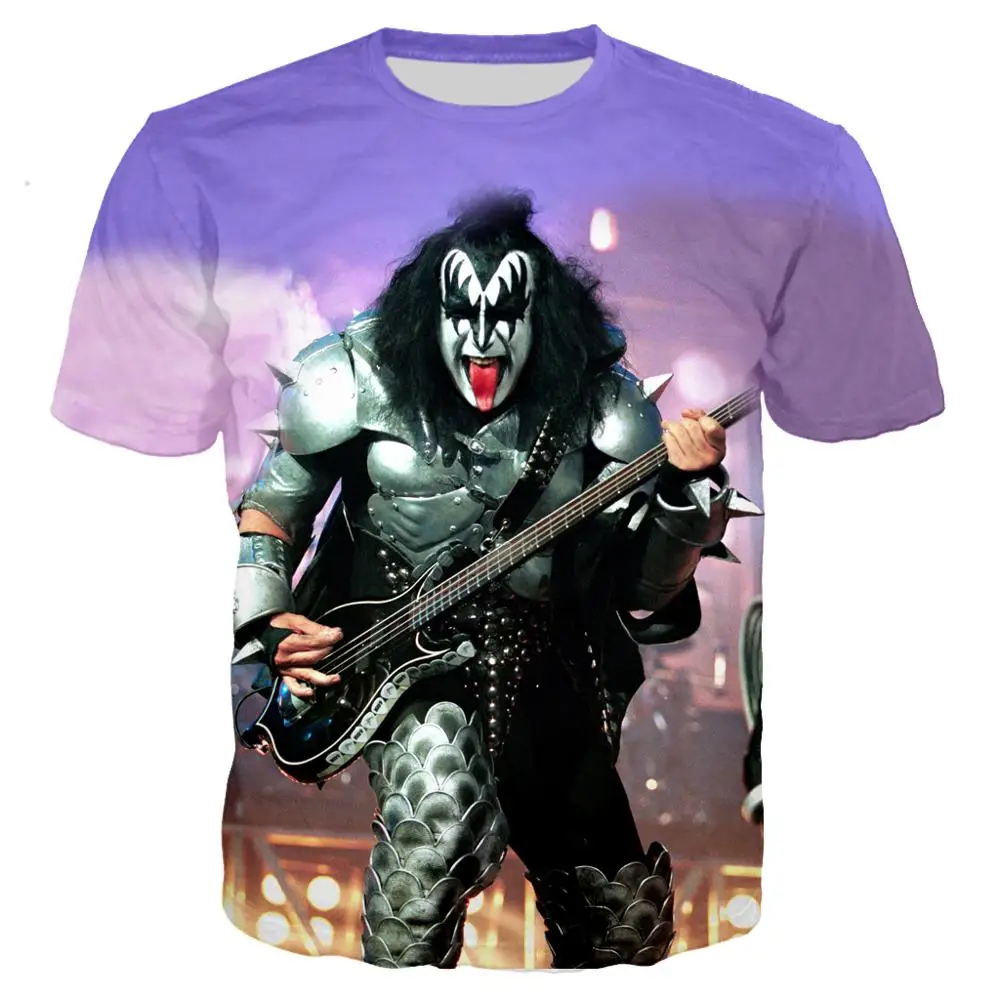 

KISS Band 3D printed summer men's Rock T shirt fashion T-shirtk Cool Colorful Tee shirt/Streetwear Men clothes 2019 Top 5XL