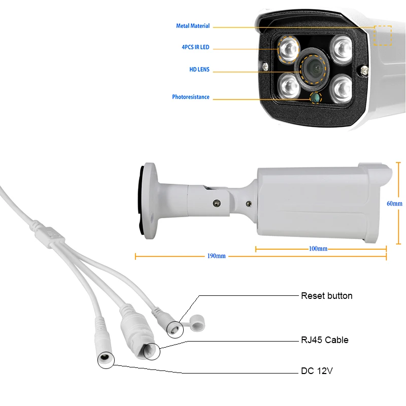 HJT Camhi wifi 720P 1.0MP HD P2P сетевая камера ночного видения уличная Водонепроницаемая