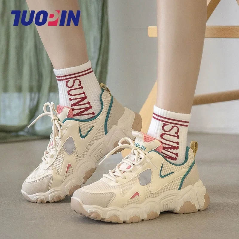 

Туфли женские осенние на толстой подошве, увеличенная женская обувь, универсальные Белые Повседневные спортивные ботинки