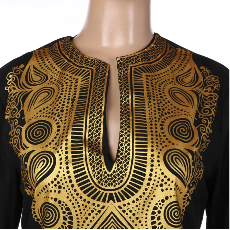 Африканская одежда для мужчин ретро Нация Ветер Печать V Футболка мужская