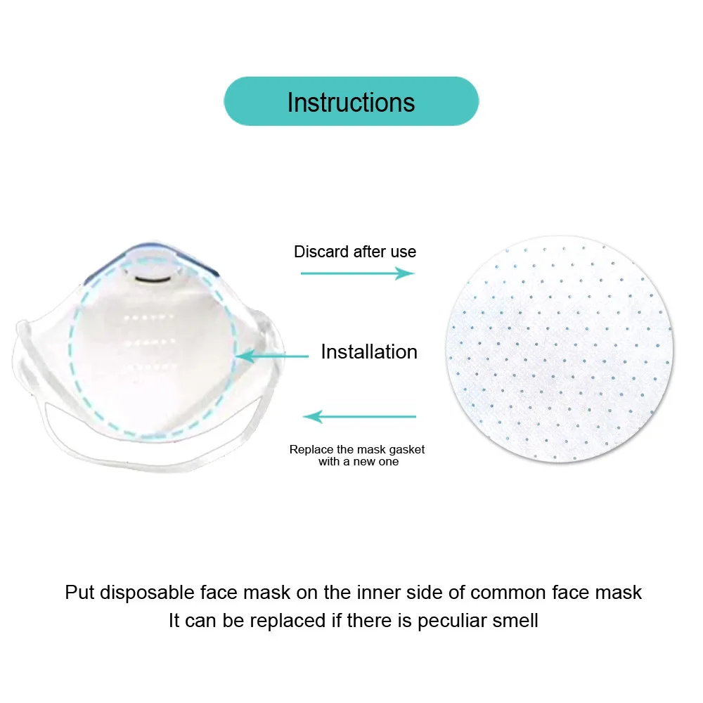 10 шт. одноразовые маски прокладка 3 Слои маска уход за кожей лица коврик фильтр с