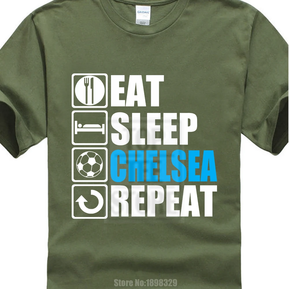 2018 Новая мужская хипстер &quot Eat Sleep футбольного клуба Челси дизайн для мужчин