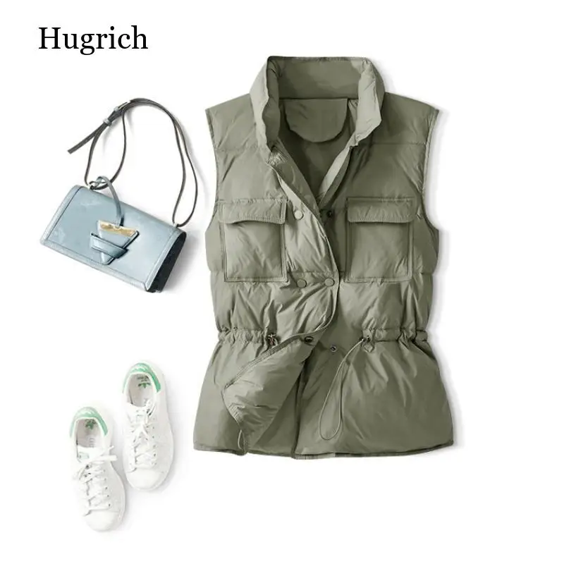 Женский пуховой жилет куртка без рукавов теплая на белом утином пуху модная