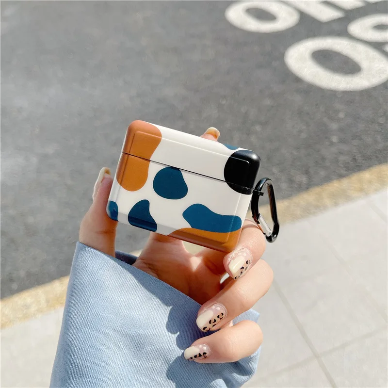 

Art Geometry Earphone Case Morandi Colorful Soft Silicone Box For AirPods 1 2 Pro Wireless Bluetooth Protective Color Block Capa