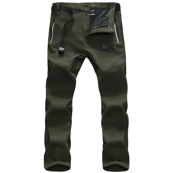 Men Camo Green JACKSANQI мужские и женские зимние походные уличные штаны защитного цвета, плотная флисовая куртка штаны с защитой от ветра для Кемпинг, катание на лыжах RA311 - Цвет: Men Camo Green