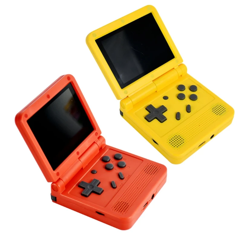 

V90 3-inch IPS screen Flip Handheld console dual Linux System game console 2000 Games For PS1 NES SFC For kid