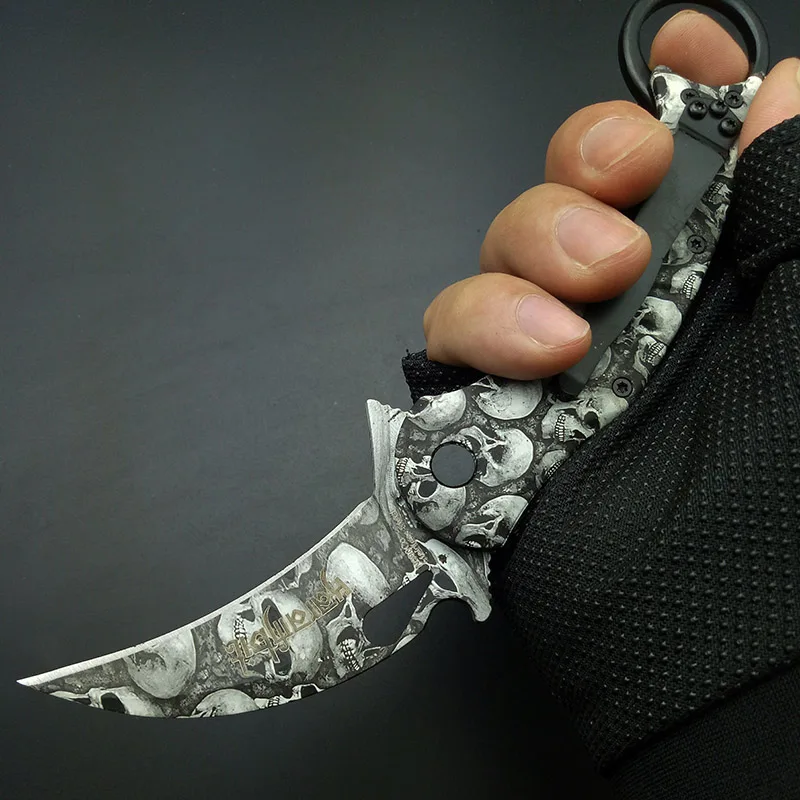 Черепов покрытие Karambits Тактический Ножи 440 нержавеющая клинок в форме клешни