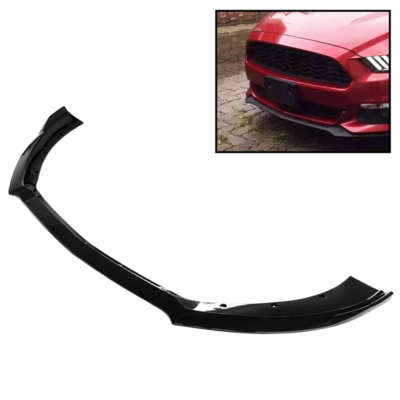 

1 Set for Ford Mustang 2015-2018 Car Front Bumper Chin Splitter Lip Diffuser Spoiler Carbon Fiber Look Decor Car Accessories