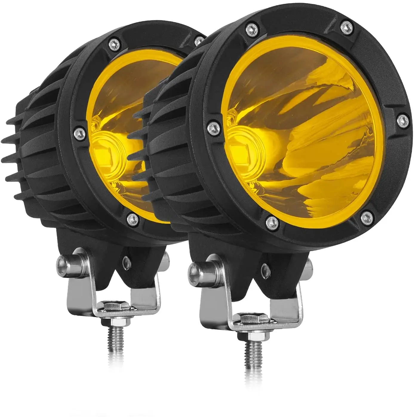 Yellow Spot Led Pods 4-inch 50W Round Work Driving Off-road Fog Cube Light Bar  for Motorcycle UTV Truck Boat SUV Tractor ATV