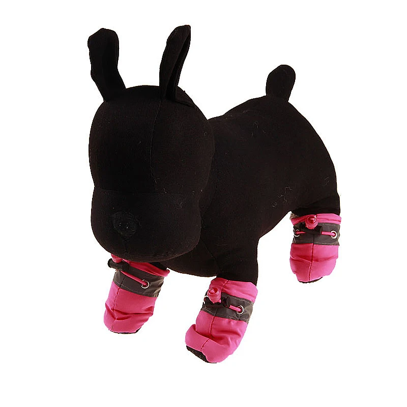 

Winter Warm Dog Shoes Plush Velvet Anti skid Rain Snow Boots Footwear Pet Cats Puppies Warm Waterproof Anti Dirty Shoes 4Pcs Set