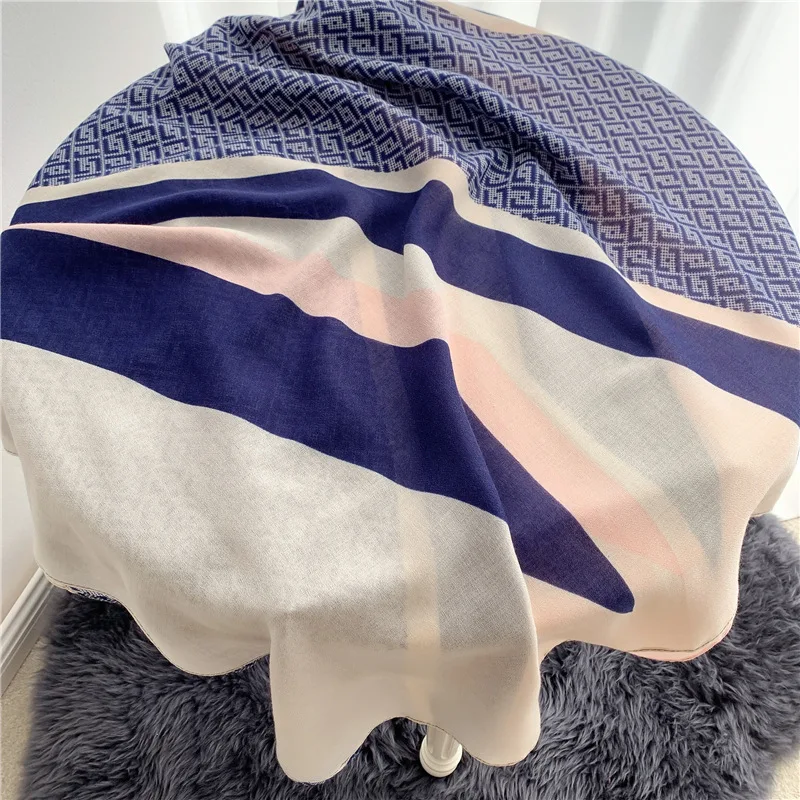 

Luxury Design Letter Print Women Cotton Scarf Large Shawls Pashmina Hijab Female Foulard Echarpe Lady Beach Stole Head Scarves