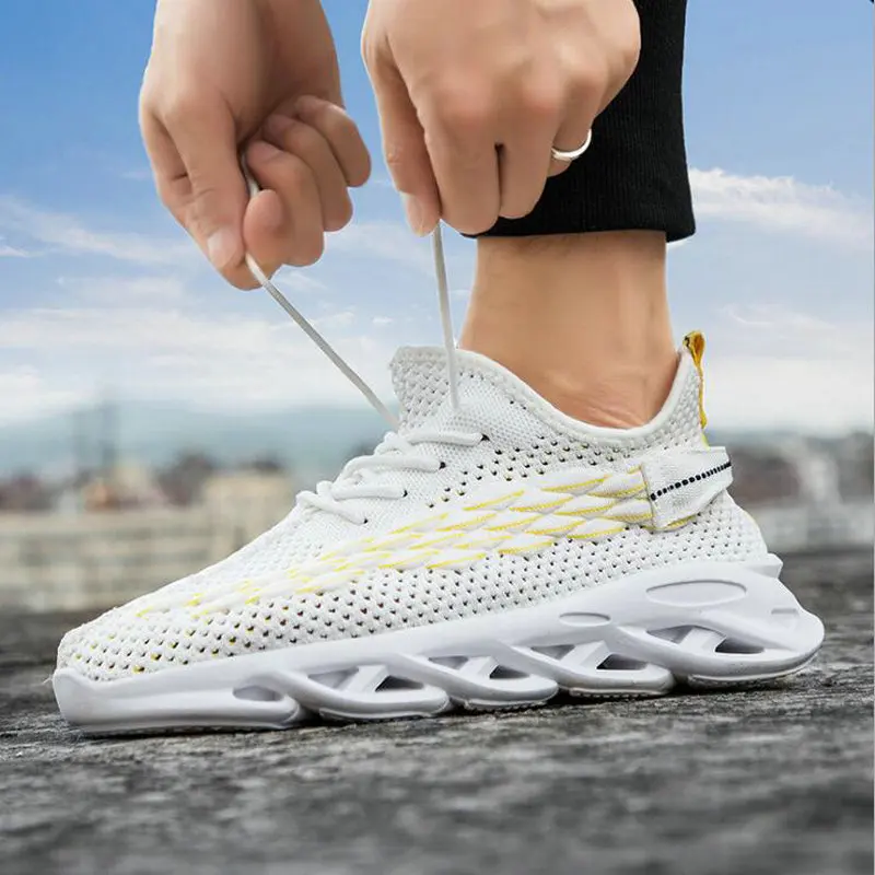 Мужские беговые кроссовки 2019 Мужская Воздухопроницаемая сетчатая уличная