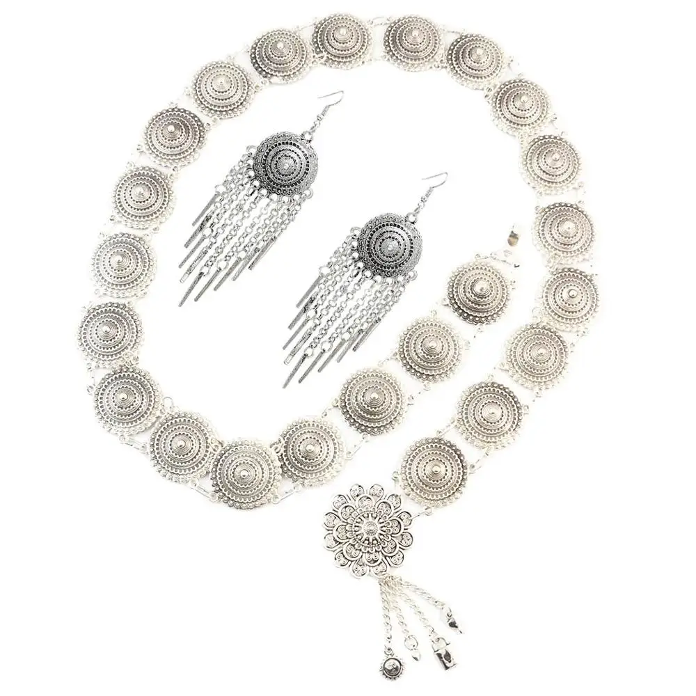 Boho индейки сексуальные женские комплекты с цепочкой и сережками для живота