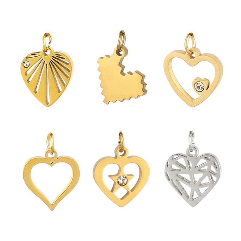 5 шт. подвески из нержавеющей стали в виде сердца | Украшения и аксессуары