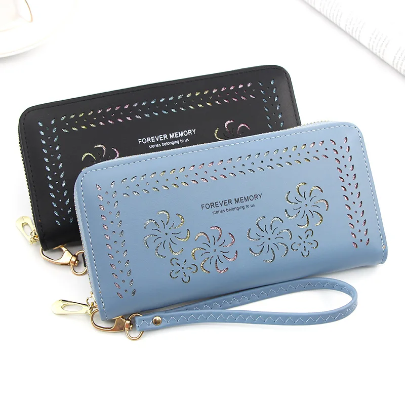 New European and American women's wallet holding bag long zippered large-capacity mobile phone bag empty handbag wallet  luxury