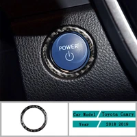 carbon fiber car accessories interior engine start stop ignition key ring decals cover trim stickers for toyota camry 2018 2019