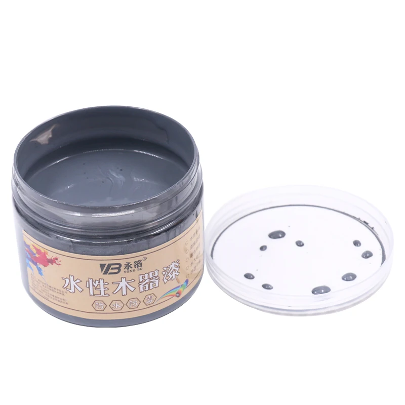 Темно серая краска для работы по дереву на водной основе акриловый лак ручной