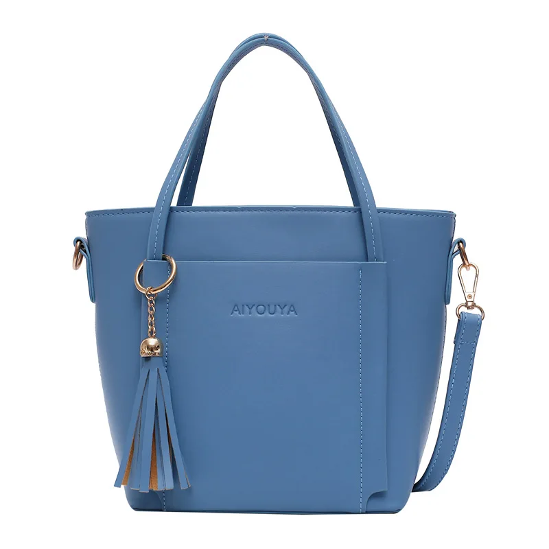 

2021 new retro fashion tassel handbag ladies solid color western style one shoulder messenger bag large capacity female bag