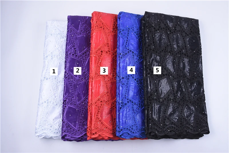 Калюме последние Базен Riche кружева чистый белый африканская Кружевная Ткань 5