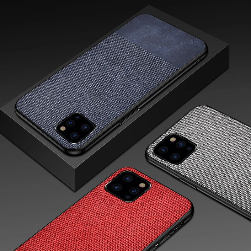Eqvvol Fabric Cloth Splice Pattern Case For iPhone 11 Pro MAX X XR XS Luxury Canvas Back Cover 7 8 6 6s Plus 10 Cases | Мобильные