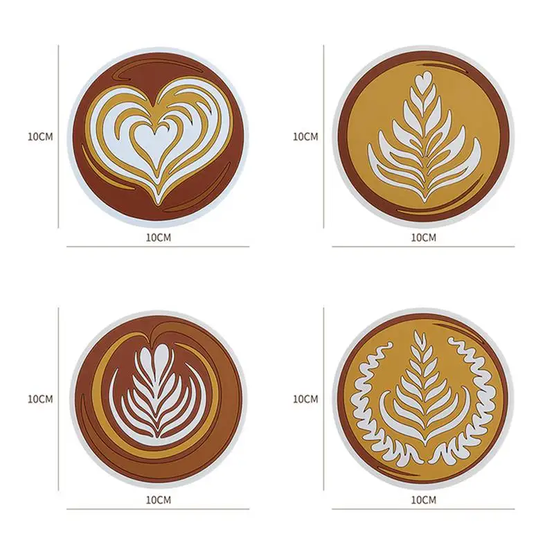 

Thicken Round Insulation Pad PVC Coaster Coffee Pattern Placemat Coasters Kitchen Table Pad Bowl Mat Table Decor Accessories