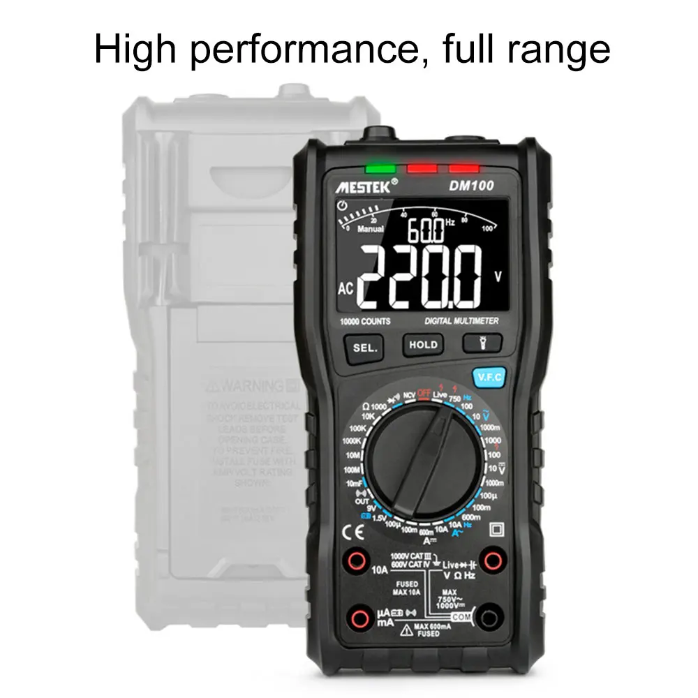 MESTEK DM100 цифровой мультиметр высокая скорость умный двухъядерный T rms NCV