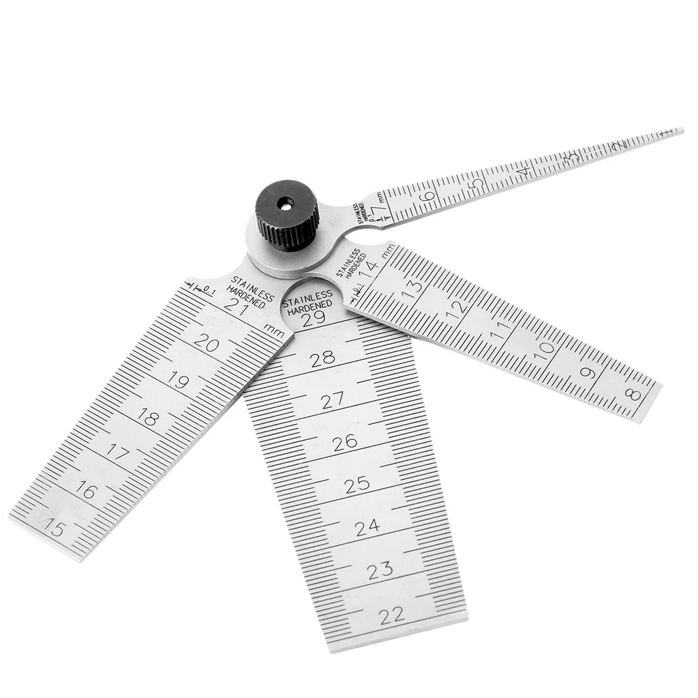 

4pcs Steel Measurement Feeler Drill Hole Wood Working Tools Ruler Combination Metric Aperture Scale Wedge Taper Gauge 0-29mm