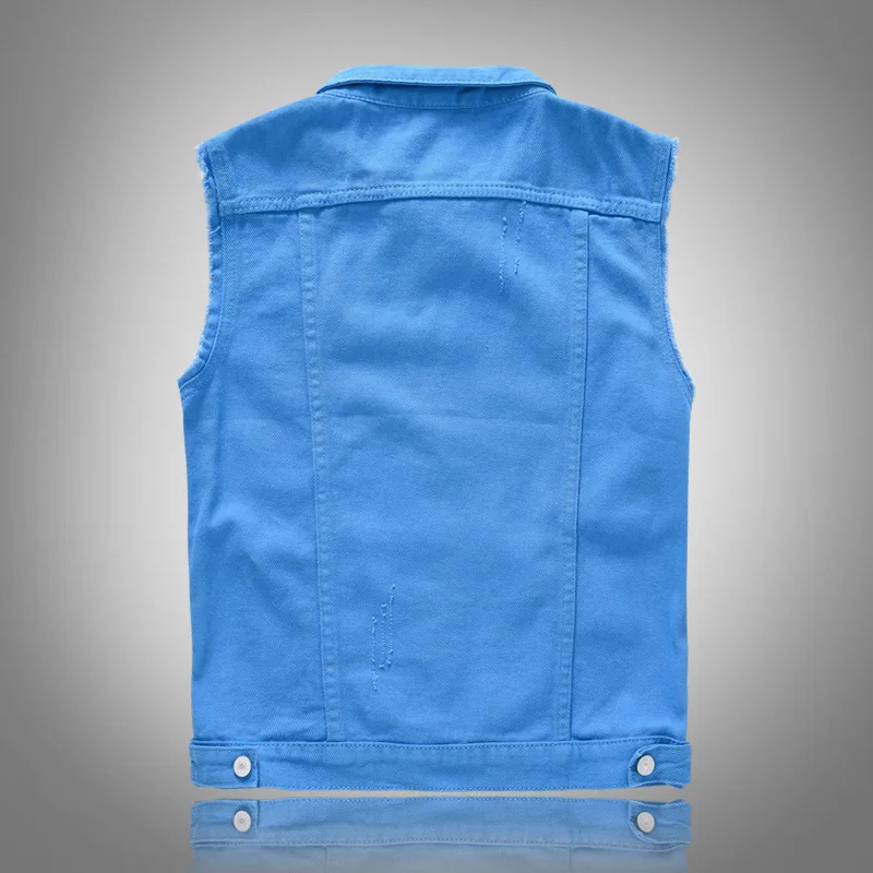 

M-5XL Camouflage Men Denim Vest Vintage Sleeveless washed jeans waistcoat Man Military Slim Fit Vest Cowboy ripped Jacket