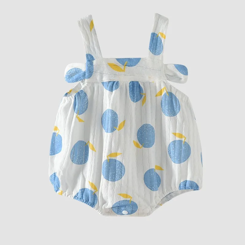 

Brand 0-2 Years Old Baby Clothing Wholesale 2021 Summer New Girls' Suspender Jumpsuit Newborn Triangle Creeper