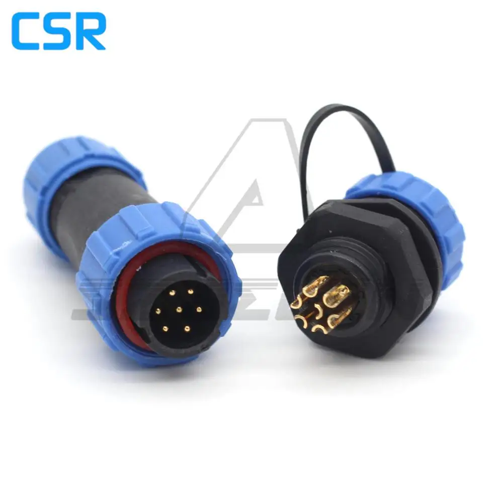 SP13 7 контактный водонепроницаемый и пыленепроницаемый авиационный кабельный