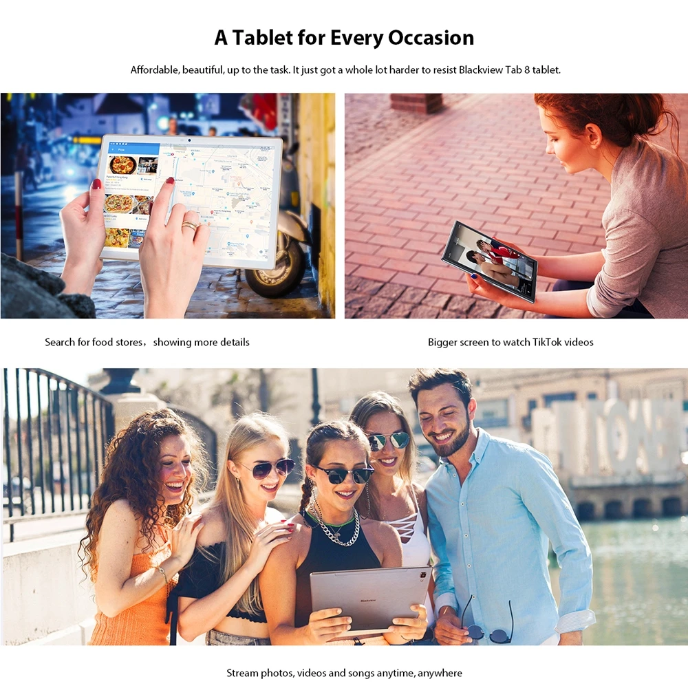 Blackview Tab 8 Tablet PC 10.1 inch 4GB+64GB Android 10 SC9863A Octa Core 1.6GHz, WiFi & Bluetooth 4G 6580mAh Battery 1920 *1200