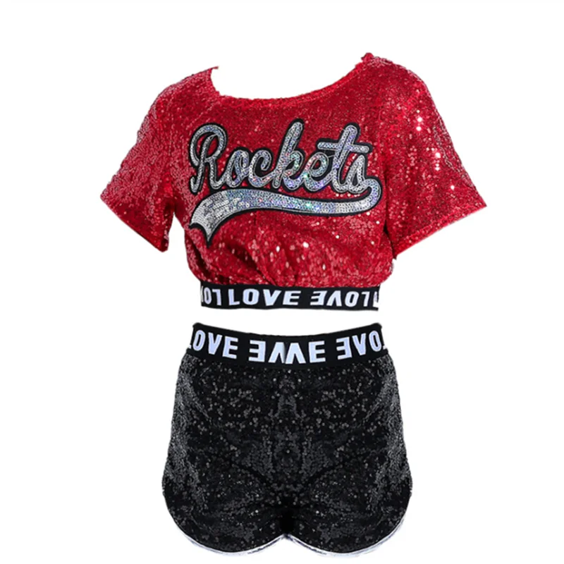 Новый детский костюм для джазовых танцев в современном стиле короткий топ и