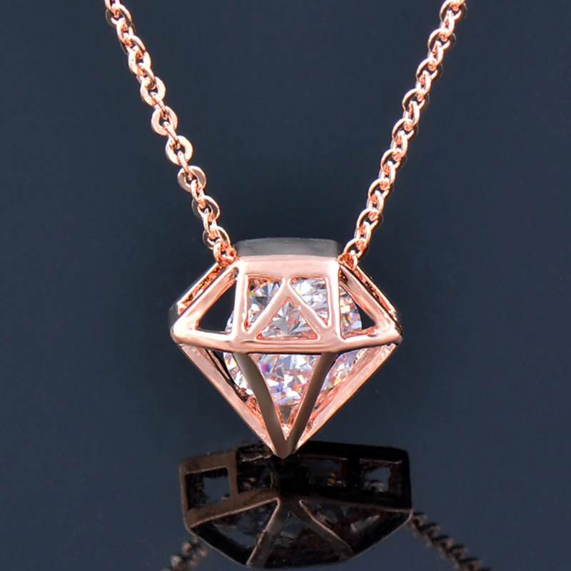 

SINLEERY Classic Hollow Stereoscopic Necklace For Women Rose Gold Silver Color Cubic Zirconia Inlay Chain Choker ZD1 SSP