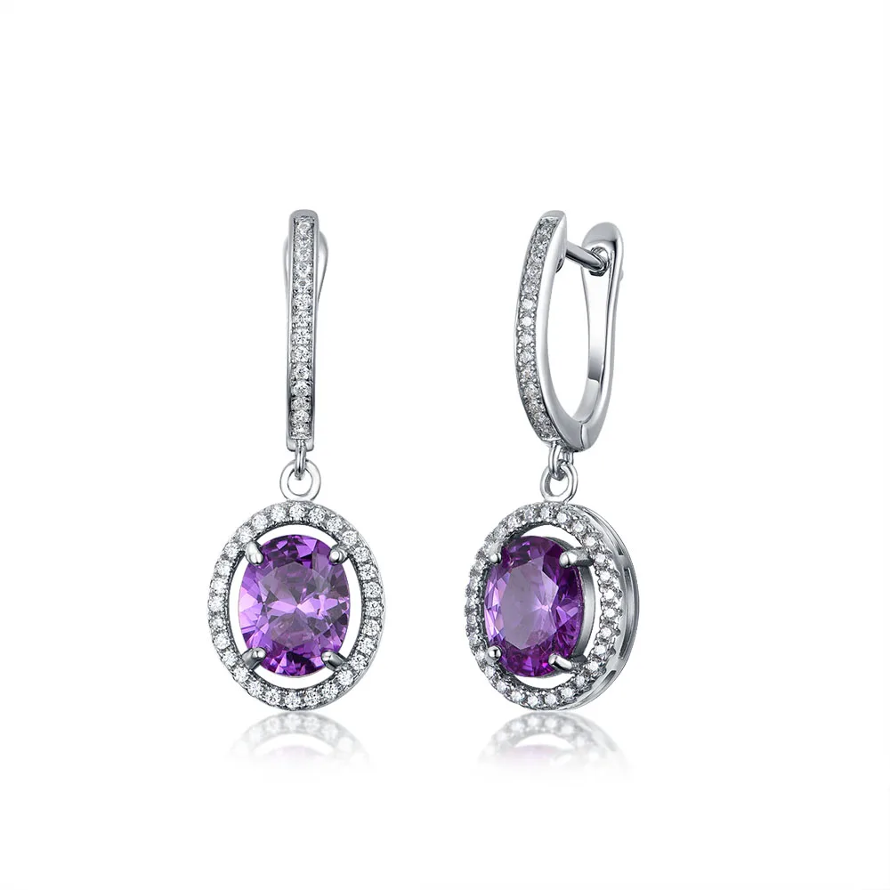 Bolaijewelry, 925 серебряная серьга овальная 7*9 мм, создан цвет изменить Драгоценный Камень Элегантный дизайн ювелирные изделия для женщин Повседневная одежда
