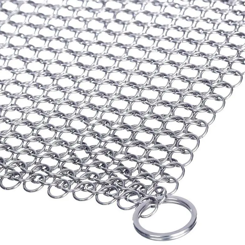 

Cast Iron Cleaner -Premium 316 Stainless Steel Chainmail Scrubber , 8x6 Inch