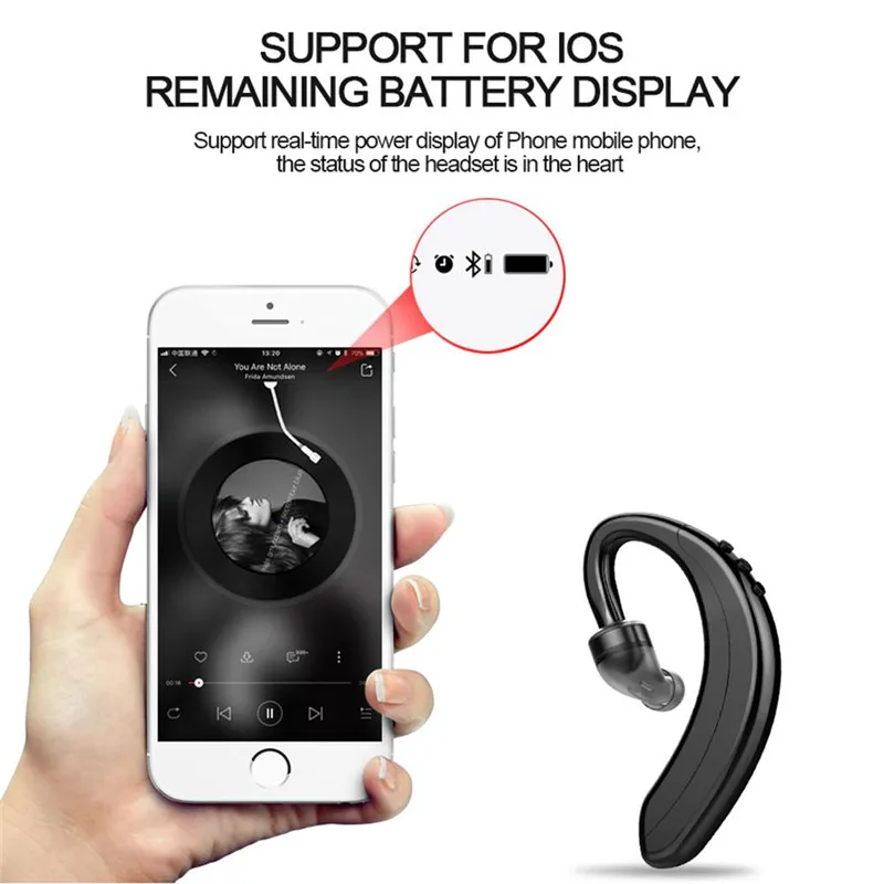 

Wireless Bluetooth Earphone Business Headsets with Mic Handsfree call Ear-hook Earphones For iPhone Android IOS