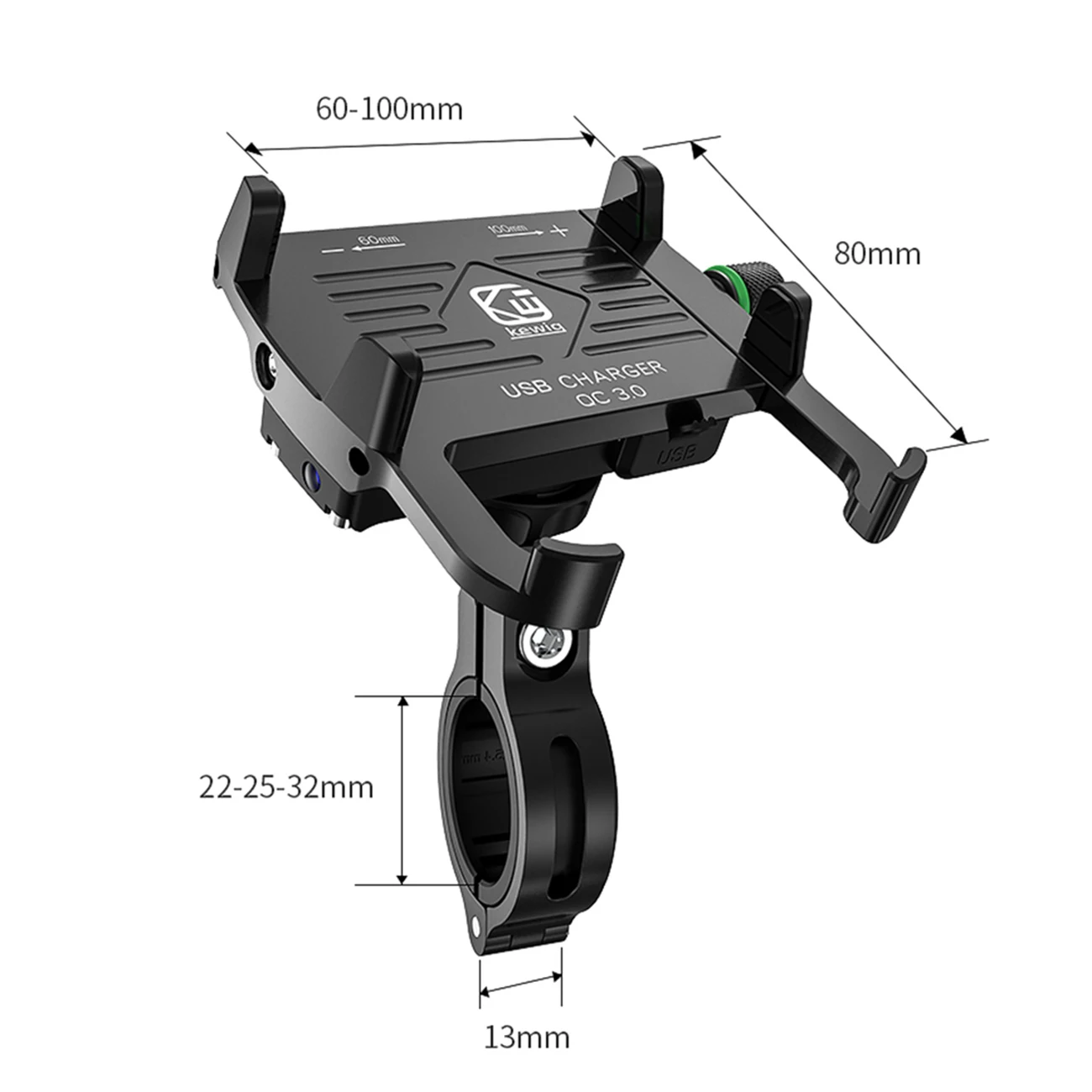 

Motorcycle Phone Holder With QC3.0 3A USB Fast Charger Motorcycle Cell Phone Stand Holder for 3.5-7inch Cellphone