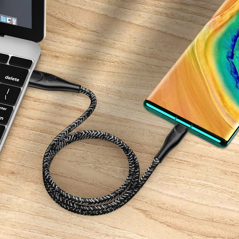 USAMS USB Type C кабель для Xiaomi Redmi Note 8 Pro Samsung Huawei Type-C мобильный телефон зарядный провод 3