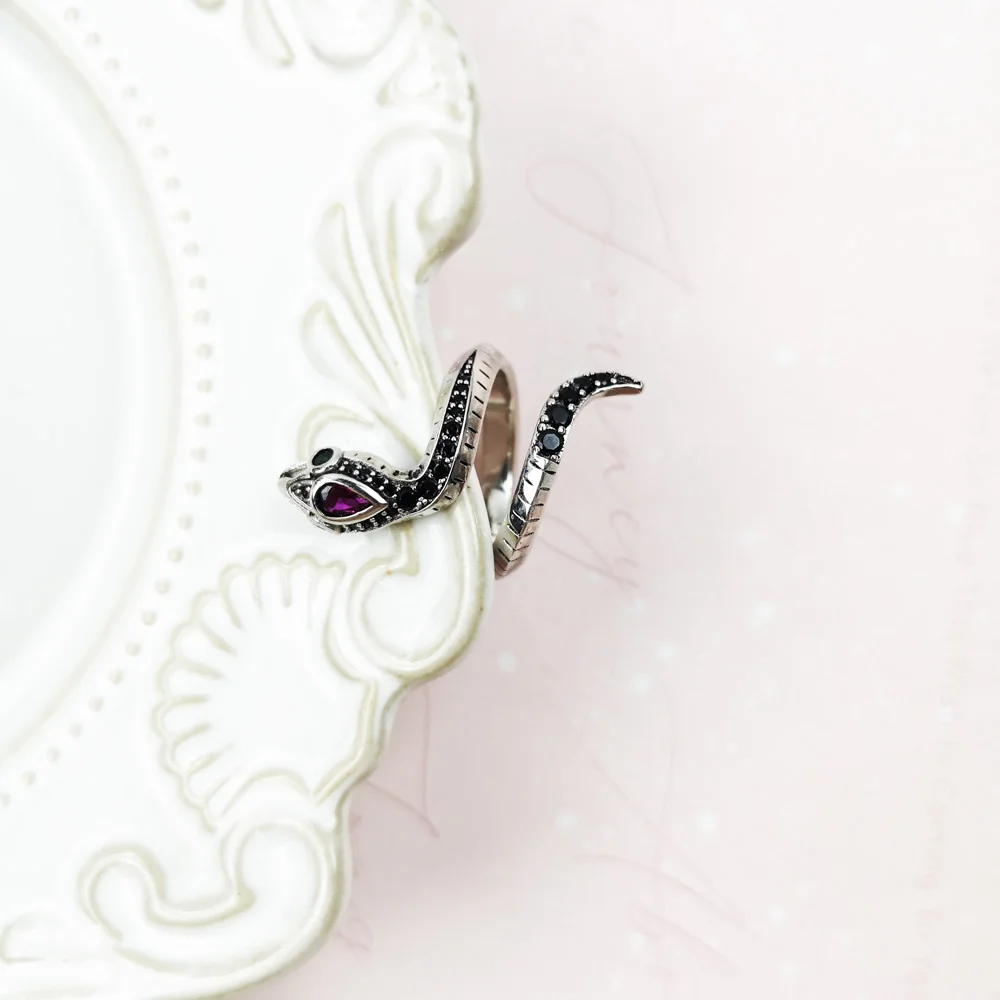 Кольцо, вдохновленное змеей, 925 стерлинговое серебро, 2021 новая изысканная ювелирная европейского стиля винтажная бижутерия символ соблазнения подарок для женщин.