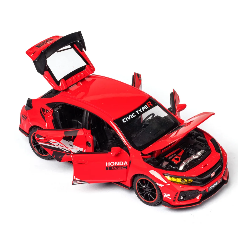 

Civic Toy Cars Educational Toys for Kids Children Cool Headlights Shine 1/32 Model Diecast with Box