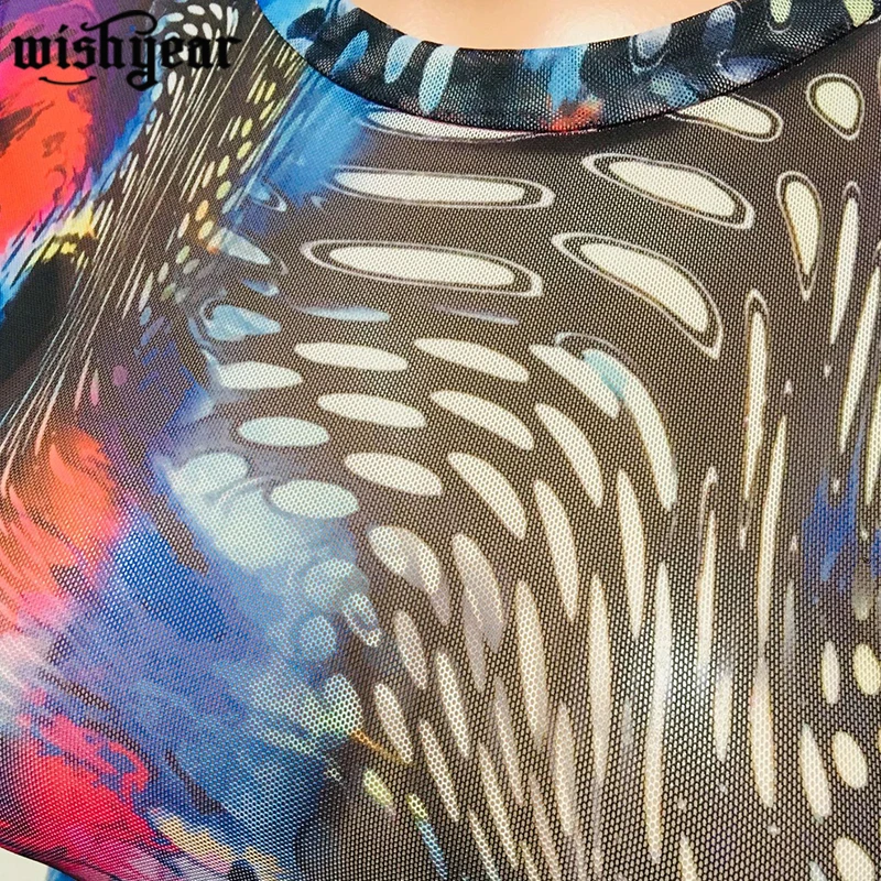 

Wishyear Autumn Women Mid-Calf Dress Sexy Print Slim Skinny Dresses O-Neck Long Sleeve Female Fashion Skinny Streetwear Outfits