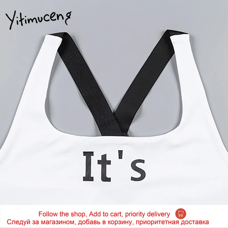 

Yitimuceng Letter Pattern Print Halter Tank Top Women Crop Tops Summer 2021 Fashion new Camisole Sexy Club Ladies Tight Clothes