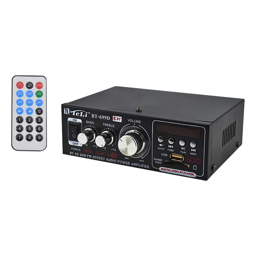 AIYIMA 12V Цифровой Мощность усилитель 2,0 канальный Авто усилители Bluetooth автомобильный усилитель Поддержка FM SD карта U диск Автомобиль дома