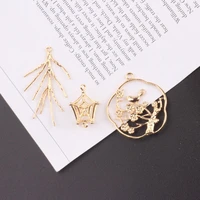 jewelry accessories copper plated 18k real gold color bird branch ring for diy necklaces earrings accessories jewelry hardwa