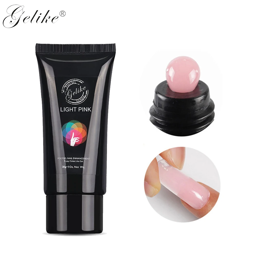 Gelike 3 Цвета Гель лак для ногтей поли гель Быстрое расширение розового светло
