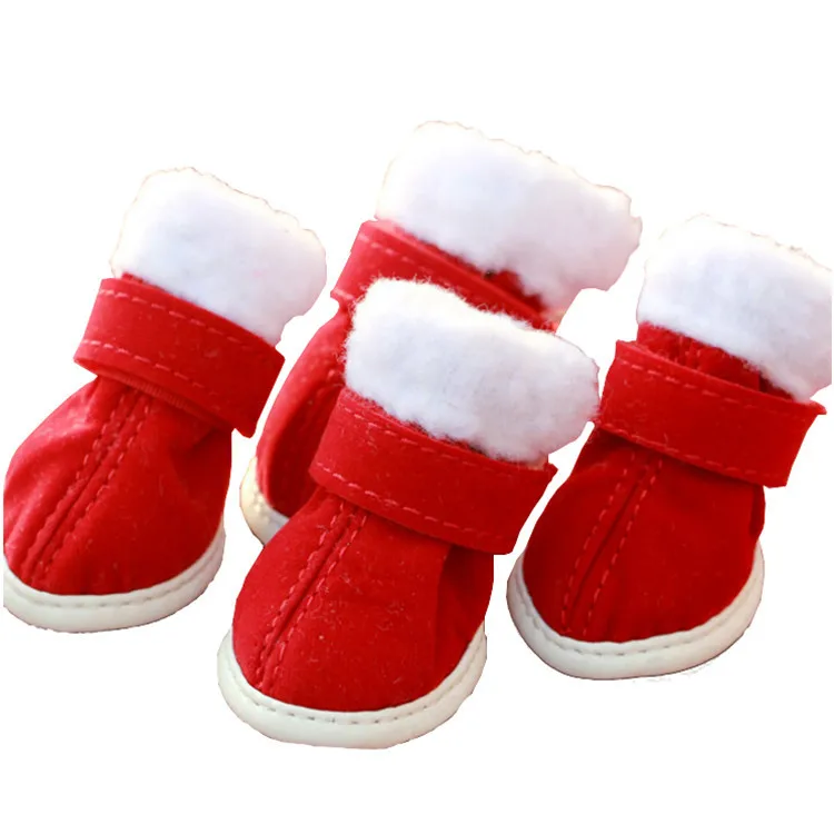 

Рождественская обувь для домашних животных осень-зима собака плюс бархатная трубка Праздничная фотообувь