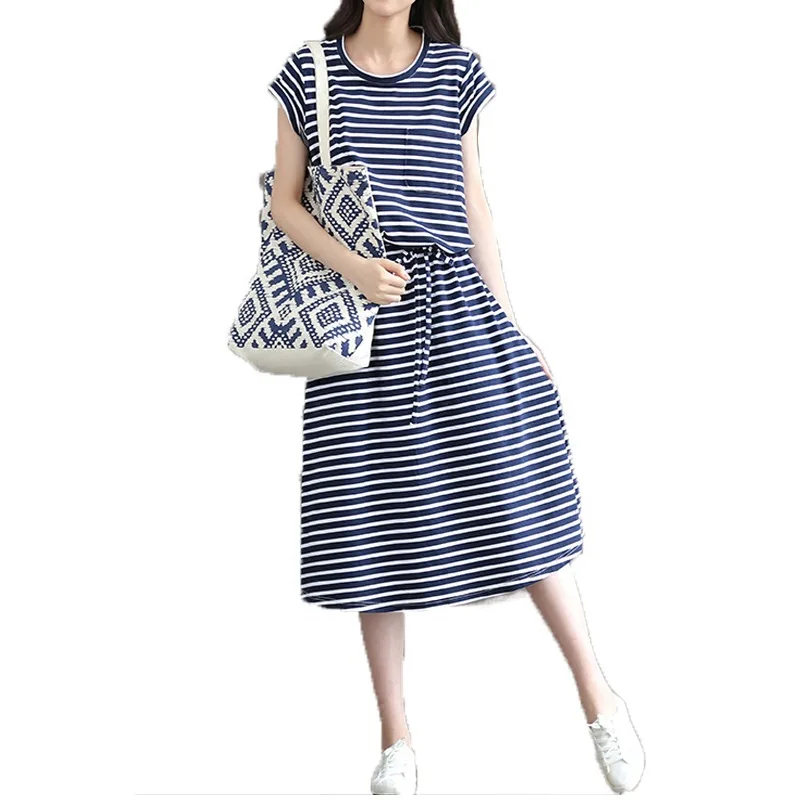 2019 платья для беременных в полоску Хлопковое платье кормящих матерей с длинным