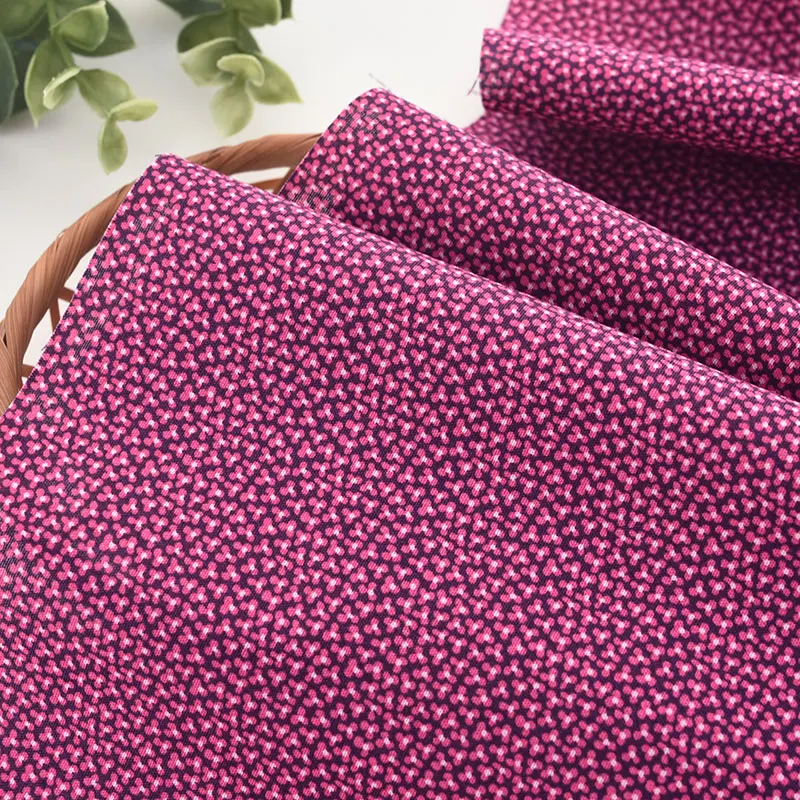 

145x50cm/pcs Cotton Fabric rose purple Millet flower fabric dress skirt shirt children's pajamas dress Handmade