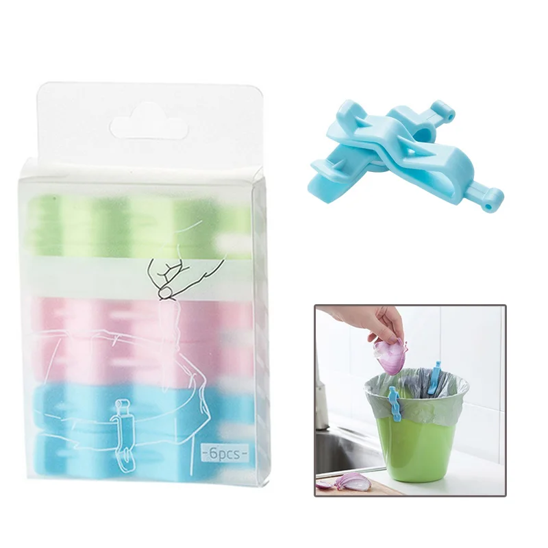 6 шт./компл. практичный Домашний Органайзер зажим для мусорного ящика ведра мешки